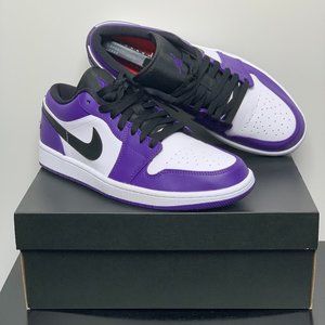 Air Jordan 1 Low Court Purple 553558-500 Size 10